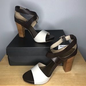 Brown crisscross Kenneth Cole Reaction chunky heel